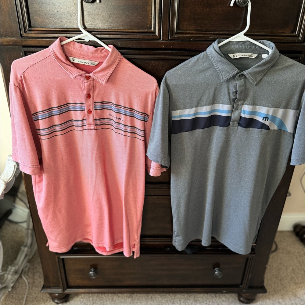 Travis Mathew Gray and Red Shirts